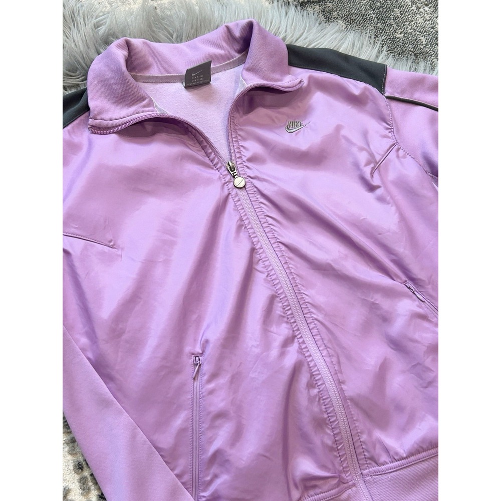 Nike Dri-Fit‎ Women's Purple /Charcoal Athleisure Track Jacket Size L (12-14) - Picture 2 of 6